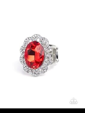 Radiant Remembrance Red Ring Rhinestone Paparazzi Fashion Jewelry